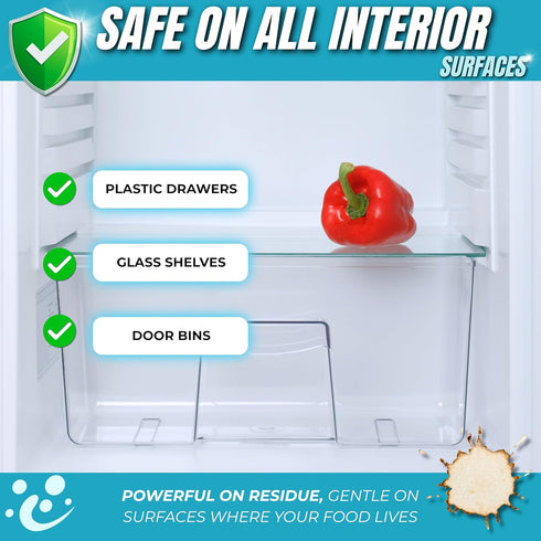 Oh Yuk Fridge Cleaner Cleans Inside Refrigerator for Spotless, Food-Contact Safe Surfaces | Biodegradable, Vegan