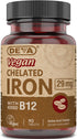 Deva Nutrition Vegan Chelated Iron 29 mg | 90 Tablets | Fortified with B-12, High Potency, Easy to Swallow