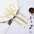 N9R 100PCS Gold Plastic Silverware Set, Disposable Cutlery - 50 Forks, 25 Spoons, 25 Knives