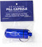 Blue Pill Case Keychain - Waterproof Metal Travel Container for Medicine Storage, Small Organizer Bottle