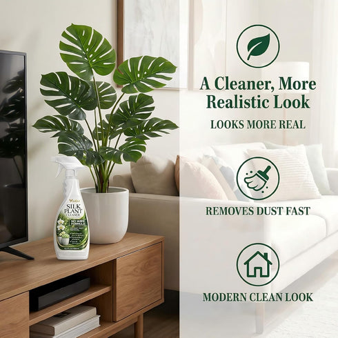 Silk Plant Cleaner Spray No Wipe, Artificial Plant Cleaner Cleaner, Removes Dust & Restores Fresh Natural Look, Easy
