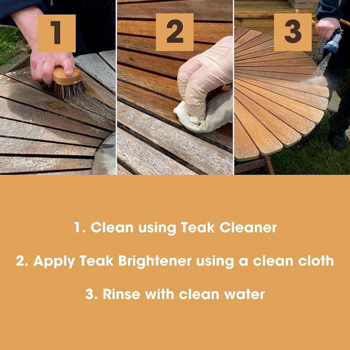 Furniture Clinic Teak Brightener - Enhances Natural Color & Shine of Wood, 34 Fl. Oz.
