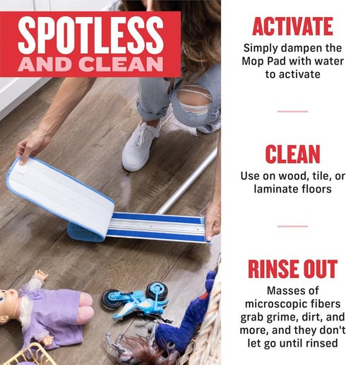 E-Cloth Deep Clean Mop, Microfiber Mop, Perfect Floor Cleaner for Hardwood, Laminate, Tile, Washable and Reusable