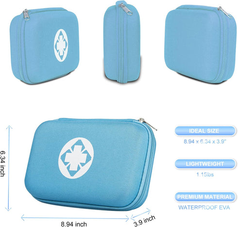 276PCS Small Travel First Aid Kit Supplies - Backpacking Essentials for Home Outdoor Adventure, Blue AMORNING
