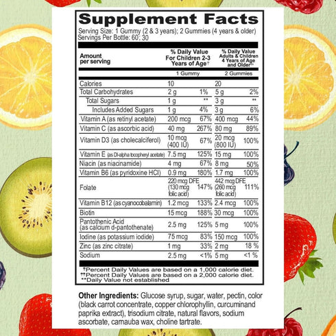 Go Healthy Kids Multivitamin Gummies - Immune Support, Kosher, Halal, Non-GMO, Gluten-Free, 30 Servings