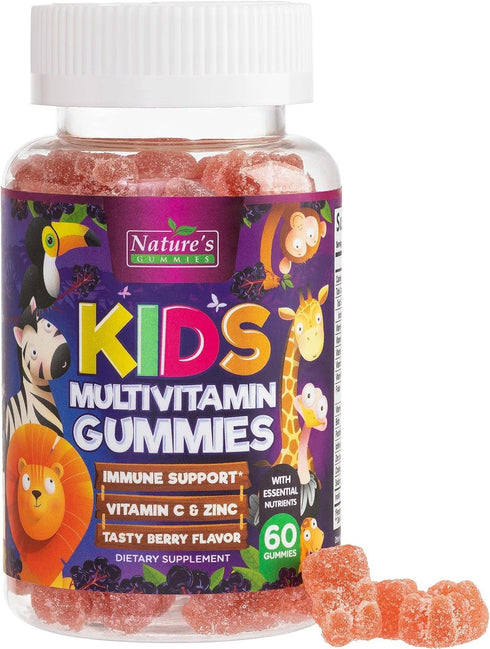 Vitamins for Kids Multivitamin Gummy - Daily Kids Vitamins, Strawberry Flavor, 60 Gummies - Fruit Flavored Gummies