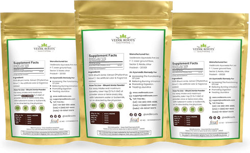 Organic Bhumi Amla Powder - Rich in Antioxidant Vitamin C, Supports Healthy Immune Function, 100Gm (Pack of 3)