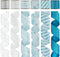 HUIHUANG Blue Ribbon for Christmas Tree, 2-1/2" x 6 Rolls, Blue and Silver Wired for Home Decor
