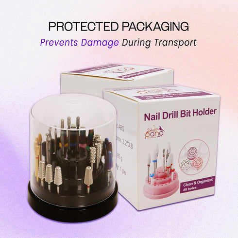 PANA Round Cake Tier Nail Drill Bit Holder Display Organizer Case, Dustproof Carbide Bit Storage Container Box for