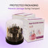 PANA Round Cake Tier Nail Drill Bit Holder Display Organizer Case, Dustproof Carbide Bit Storage Container Box for