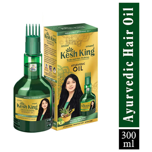Ayurvedic Hair Oil with Bhringraj & Amla, 10.14 Fl Oz/300ml, Enhances Hair Growth and Reduces Hairfall