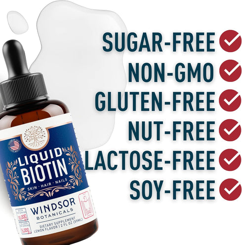 Liquid Biotin for Hair Growth, 10,000mcg Collagen 5,000mcg, Extra Strength Liquid Drops for Women, 2oz