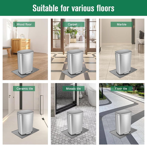 LVFEIFAN Bedroom(11.8"x18.9") OBKING Trash Can Mat, with Non-Slip Particles to Prevent Trash Can Movement and Protect