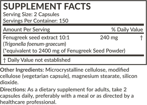 Futurebiotics Fenugreek Extra Strength 2400 MG, Non-GMO, 300 Vegetarian Capsules for Overall Good Health & Well-being