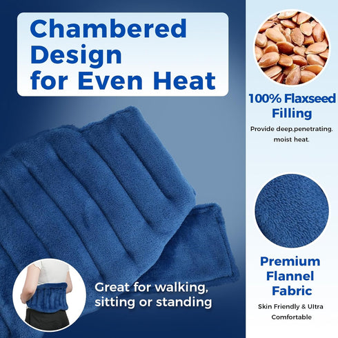PackNavy Microwave Heating Pad for Lower Back, Waist, Periods Cramps Pain Relief - Wearable Microwavable Heating Pads