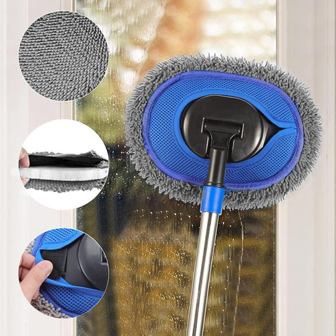 Wall Cleaner, Max 66'' Wall Mop with Long Handle, Ceiling Dust Mop with Labor-Saving Elbow Extension Pole for Cleaning