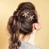PAGOW 3 PCS Starfish Hair Clips - Gold Rhinestone Pearls Crystal Hair Accessories for Women