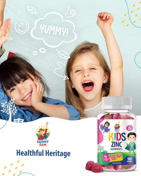 Zinc Gummies for Kids & Adults, Chewable Gummy Supplement for Immune Support, Non-GMO Antioxidant