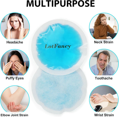 LotFancy Ice Pack for Injuries - 8 Small Reusable Gel Heating Cooling Pads for Hot Cold Therapy