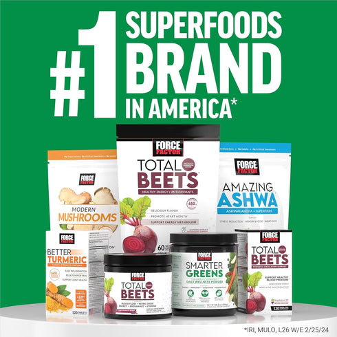 FORCE FACTOR Smarter Greens Daily Wellness Powder, 30 Servings - Supports Energy, Immunity & Digestion, Superfood