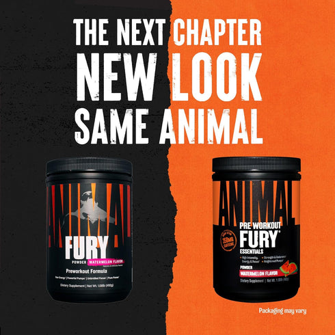 Animal Fury Pre Workout Powder Supplement for Energy and Focus, 5g BCAA, 350mg Caffeine, Watermelon, 16.96 Ounce