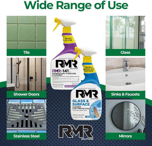 RMR-141 2-Step 232 Oz RMR Defend & Detail Duo EPA Registered Mold & Mildew Spray + Glass & Surface Cleaner/Repellent