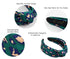 Leopard Satin Headbands for Women, Green Knotted Designer Headband for Women's Hair, Chic Fashion Top Knot Cheetah