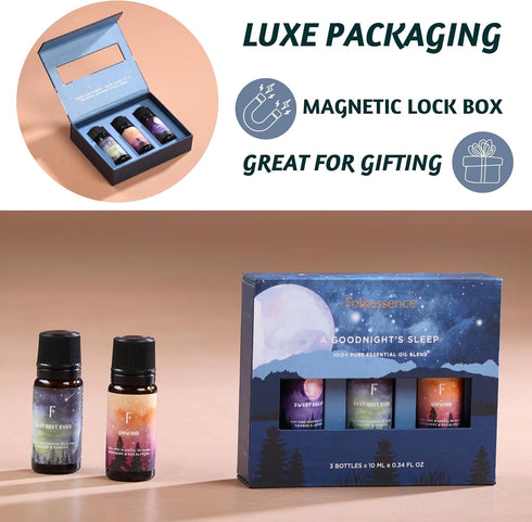 Folkulture Sleep Essential Oils Set for Diffusers, Pack of 3 Pure Oil Scents - Vanilla, Rosemary, Eucalyptus, Lavender