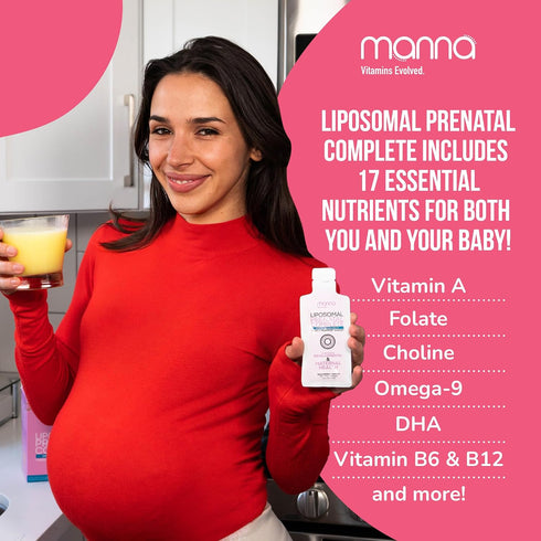 Manna Vitamins Evolved - Liposomal Prenatal Complete - Liquid Prenatal Vitamins for Women - Best Prenatal Vitamins