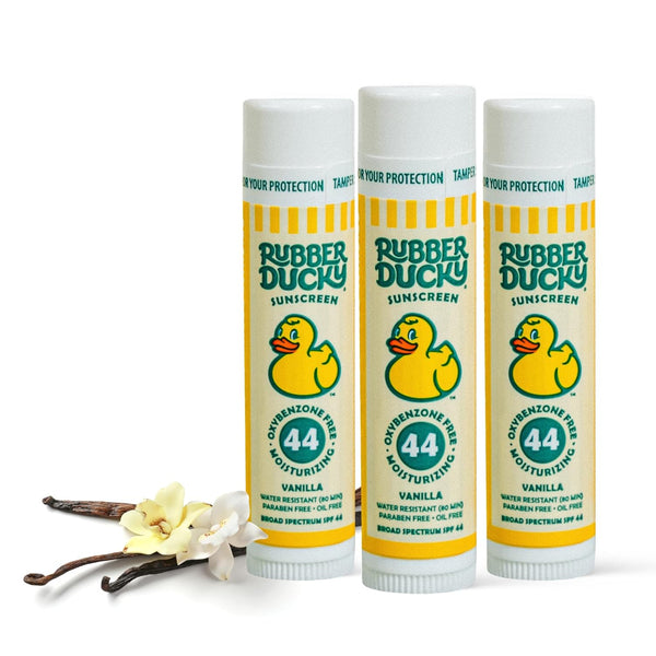 Rubber Ducky Lip Balm with SPF 44, Water Resistant Sunscreen Lip Balm, Vegan, Vanilla Flavor, Broad Spectrum Sunscreen