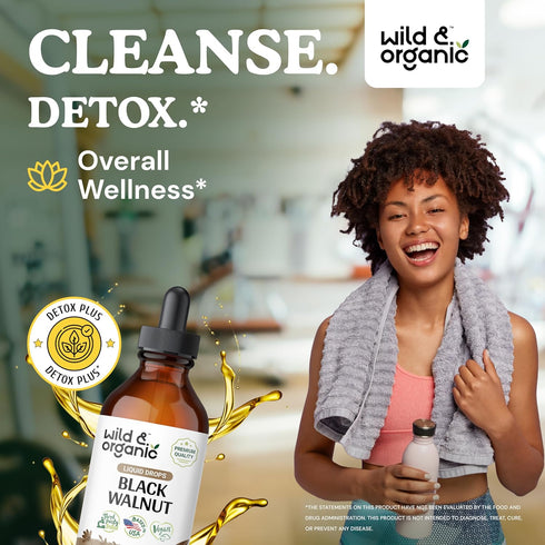 Black Walnut Tincture - Detox Cleanse w/Black Walnuts Organic - Black Walnut Hull Tincture for Digestive Health - Gut Cleanse Detox w/Black Walnut Hull Organic - Black Walnut Supplement - 4 oz
