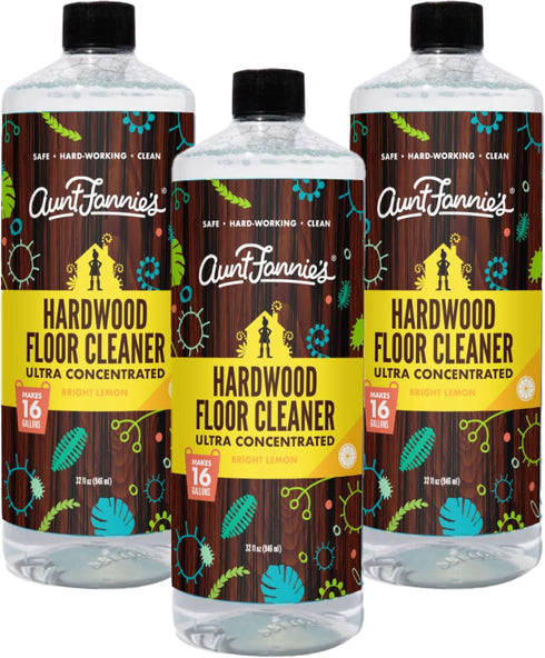 Aunt Fannie's Ultra Concentrated Hardwood Floor Cleaner, Vinegar-Free Plant Based Cleaner, 32 oz. (Pack of 3)