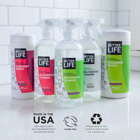 Better Life All Purpose Cleaner Multipurpose Home Kitchen Spray for Glass Countertops 32oz Pack of 2