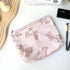Makeup Bag Cosmetic Bag, Preppy Canvas Toiletry Organizer for Women, Cute Zipper Pouch (Medium Pink Bow)