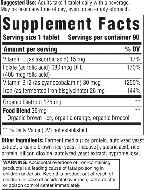 Iron Response, INNATE Response Formulas - Daily Iron Supplement, Vegan, Non-GMO, 90 Tablets