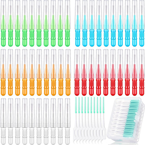 350 Pieces Interdental Brush Tooth Floss, Dental Tooth Flossing Head, Soft Dental Picks Refill
