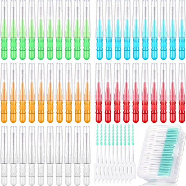 350 Pieces Interdental Brush Tooth Floss, Dental Tooth Flossing Head, Soft Dental Picks Refill