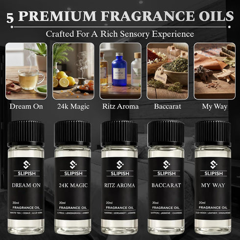 SLIPISH 5 20ml 5-Star Hotel Diffuser Oil Discovery Kit Fragrance Oils | Inspired by Elite Hotel Scents | Aromatherapy