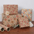 Aimyoo Kraft Floral Wrapping Paper Bundle, Vintage Spring Flowers Rose Gift Wrap Paper, 3 Rolls 17 in x 16 ft per Roll