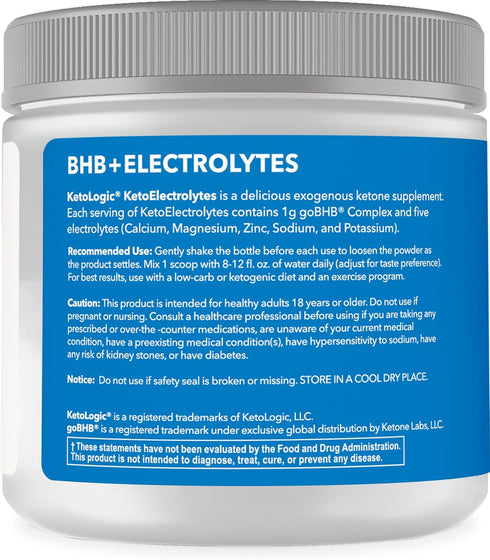 Ketologic Keto Electrolyte Powder, Tropical Punch, 30 Servings - Sugar-Free Hydration Drink Mix