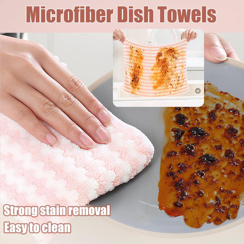 MegaBlues 12 Pack Set 10"x10" Microfiber Cleaning Cloth,Super Absorbent Dish Towels for Kitchen,Fast Drying Dish Cloth