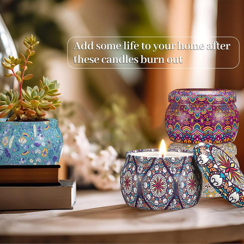 TranquilBliss Set, 4 Pack 120H Scented Candle Soy Wax Candles, Burn Time, Ideal Gifts for Women, Birthday Presents