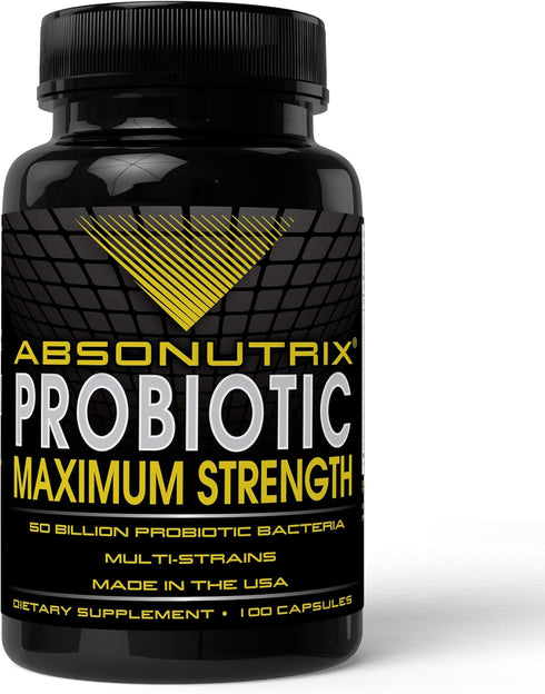 Absonutrix Probiotic Maximum Strength, 50 Billion Per Capsule, Multi-Strain, 100 Capsules