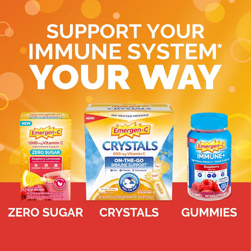 Emergen-C 750mg Vitamin C Gummies for Adults - Immune Support, Gluten Free, Strawberry, Lemon, Blueberry - 45 Count