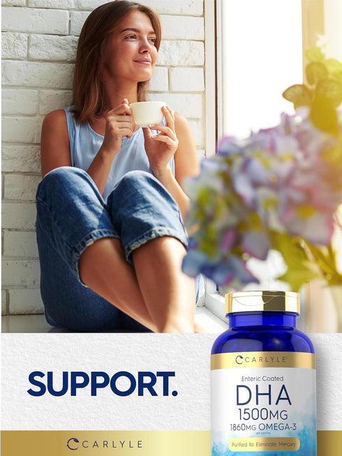 Carlyle DHA Supplement 1500mg - 180 Softgels, Omega-3 Supplement, Non-GMO, Gluten Free
