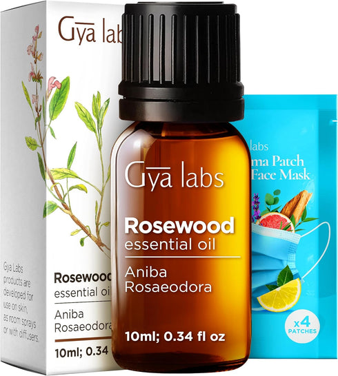 Set Set 2x0.34 oz Rosewood Oil for Skin & Sandalwood Essential Oils for Diffuser - Aromatherapy Grade Essential Oils