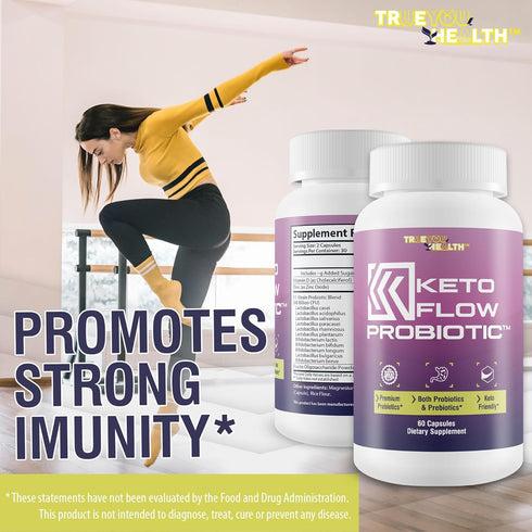 KETO FLOW PROBIOTIC - Premium Probiotics & Prebiotics, Keto Friendly Formula, 40 Billion CFU for Gut Biome
