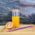 Colorful 12" Stainless Steel Straws, 4pcs Ultra Long Reusable Rainbow Drinking Straws with Silicone Tips & Brush