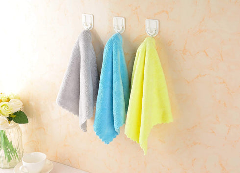 Ultra Soft Edgeless Microfiber Cleaning Towel Pack of 12, Super Absorbent 12' x 12' Multipurpose Towels (Blue)