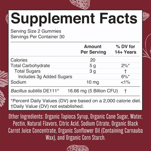 MaryRuth Organics USDA Organic Probiotic Gummies, Digestive & Immune Support, 2.5 Billion CFU, 60 Count
